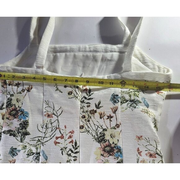 Floral Print White Sleeveless Dress Lucy Paris M cottagecore fairycore lined - Picture 8 of 9